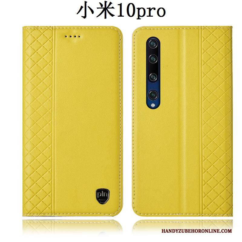 Custodia Xiaomi Mi 10 Pro Protezione Giallo Anti-caduta, Cover Xiaomi Mi 10 Pro Pelle Telefono Piccola