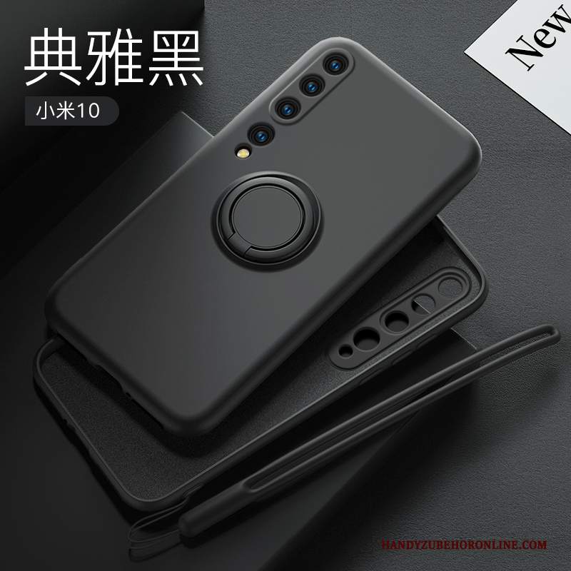 Custodia Xiaomi Mi 10 Silicone Macchiati Ornamenti Appesi, Cover Xiaomi Mi 10 Protezione Piccola Ring