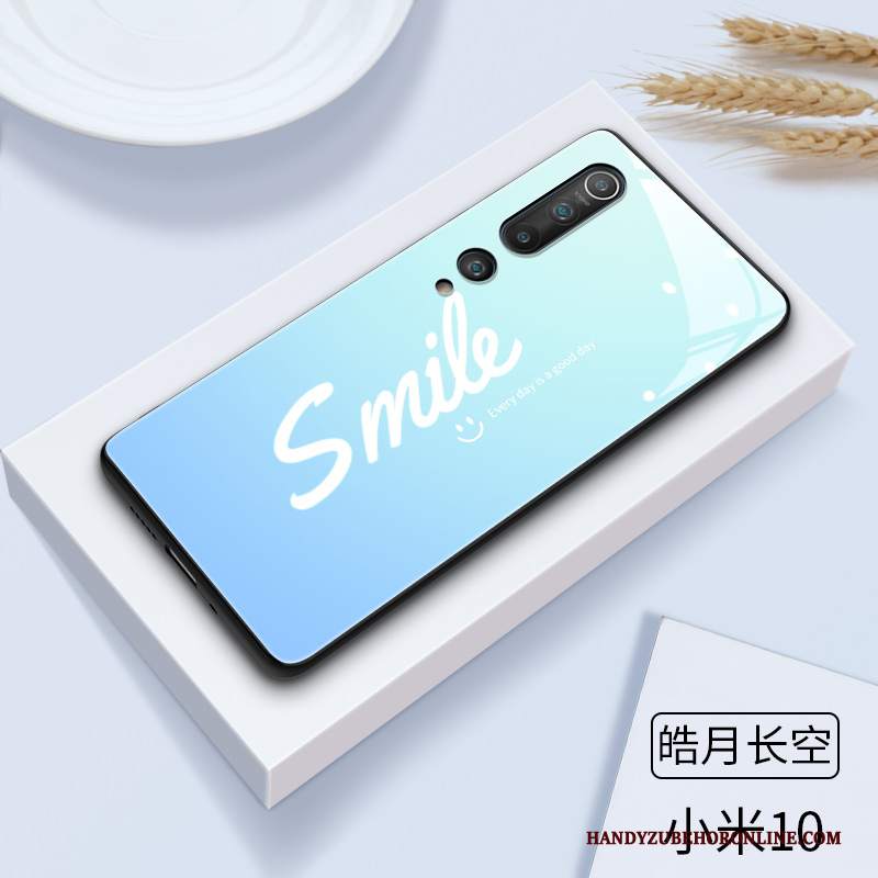 Custodia Xiaomi Mi 10 Silicone Marchio Di Tendenza Gattino, Cover Xiaomi Mi 10 Cartone Animato Net Red Vetro