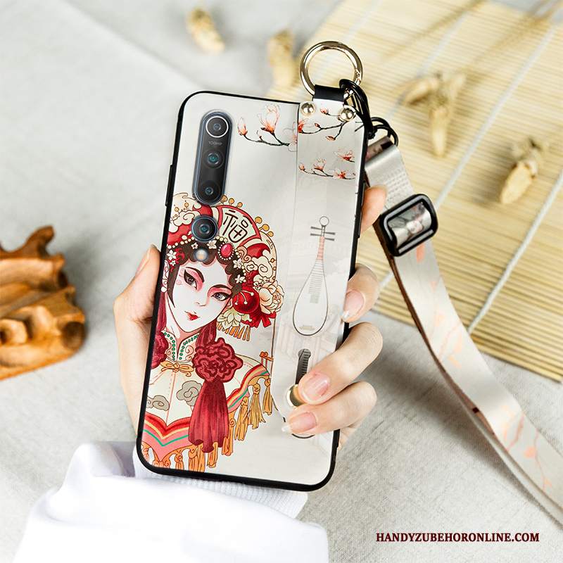 Custodia Xiaomi Mi 10 Vintage Telefono Stile Cinese, Cover Xiaomi Mi 10 Creativo Dramma Ornamenti Appesi