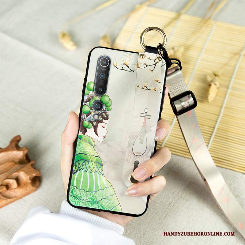 Custodia Xiaomi Mi 10 Vintage Telefono Stile Cinese, Cover Xiaomi Mi 10 Creativo Dramma Ornamenti Appesi