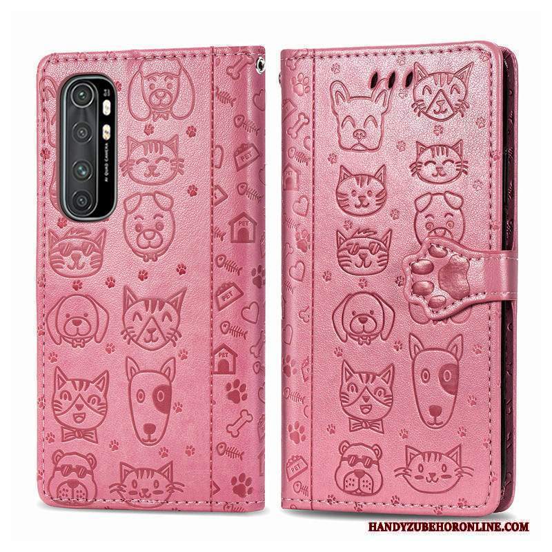 Custodia Xiaomi Mi Note 10 Lite Goffratura Telefono Anti-caduta, Cover Xiaomi Mi Note 10 Lite Cartone Animato Gattino Goffratura