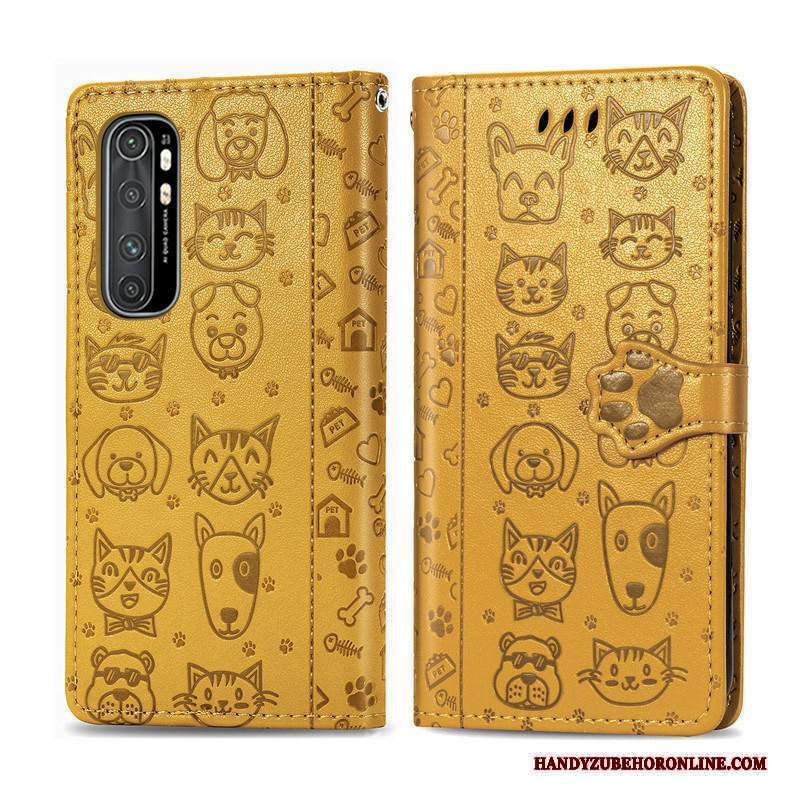 Custodia Xiaomi Mi Note 10 Lite Goffratura Telefono Anti-caduta, Cover Xiaomi Mi Note 10 Lite Cartone Animato Gattino Goffratura