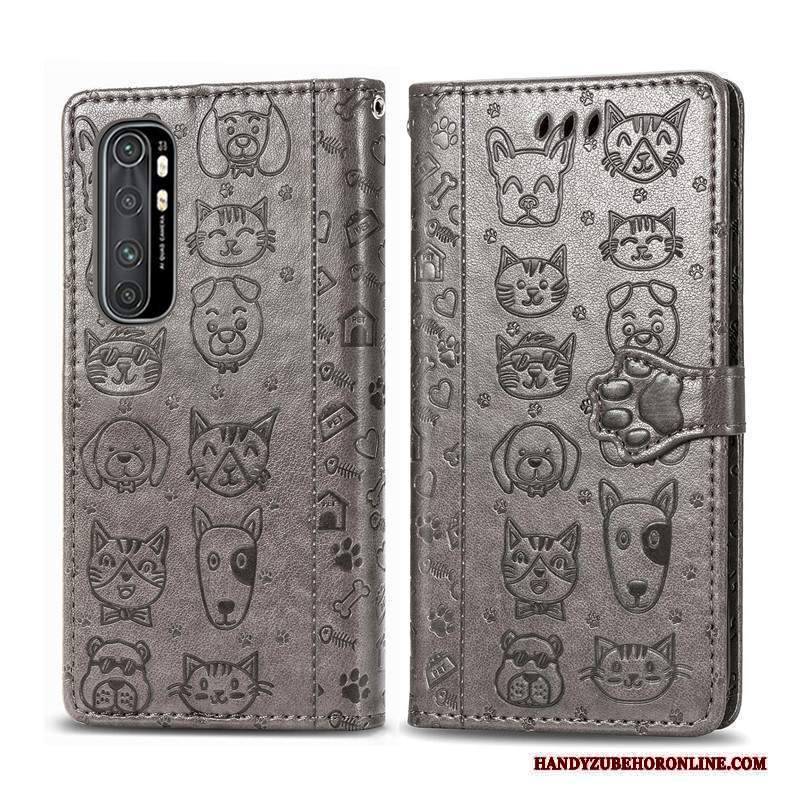 Custodia Xiaomi Mi Note 10 Lite Goffratura Telefono Anti-caduta, Cover Xiaomi Mi Note 10 Lite Cartone Animato Gattino Goffratura