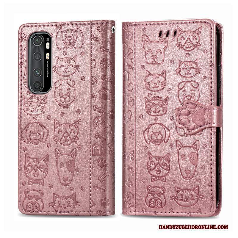 Custodia Xiaomi Mi Note 10 Lite Goffratura Telefono Anti-caduta, Cover Xiaomi Mi Note 10 Lite Cartone Animato Gattino Goffratura