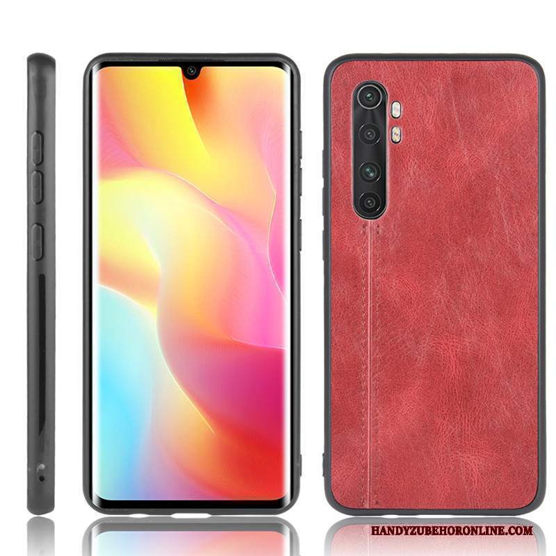 Custodia Xiaomi Mi Note 10 Lite Pelle Mucca Modello, Cover Xiaomi Mi Note 10 Lite Protezione Rosso Piccola