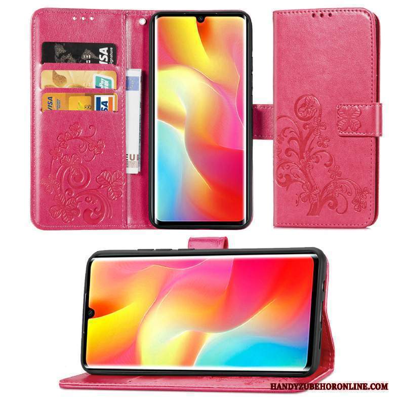 Custodia Xiaomi Mi Note 10 Lite Pelle Rosso Piccola, Cover Xiaomi Mi Note 10 Lite Folio Felice Gioventù