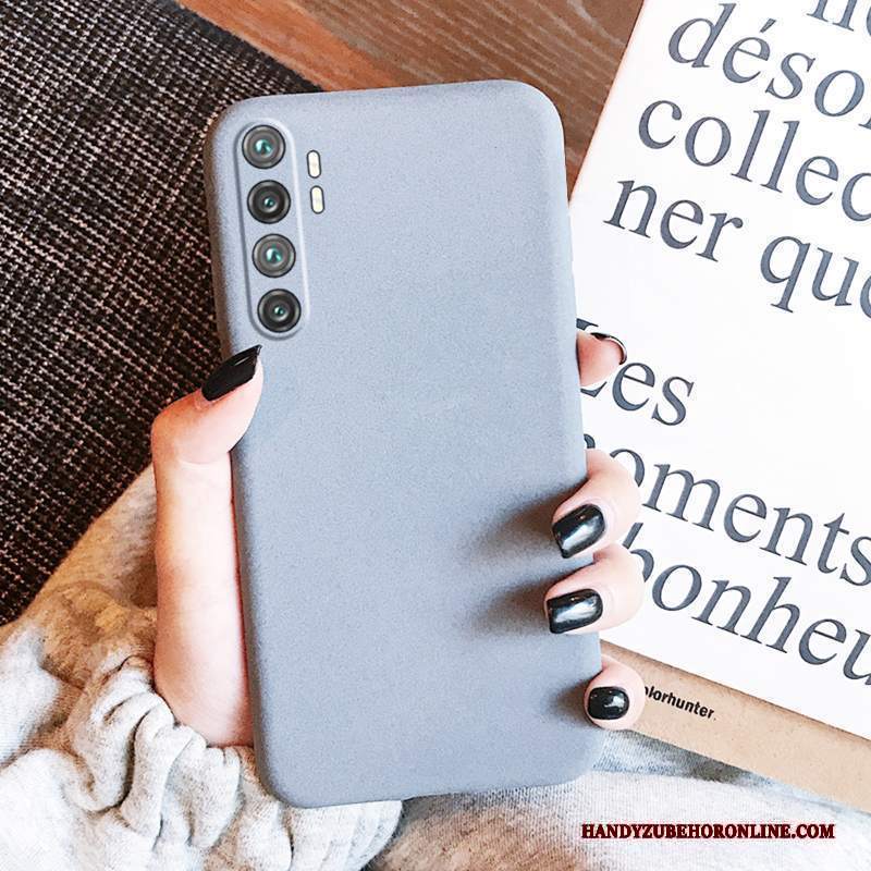 Custodia Xiaomi Mi Note 10 Lite Silicone Monocromatico Grigio, Cover Xiaomi Mi Note 10 Lite Protezione Nero Anti-caduta