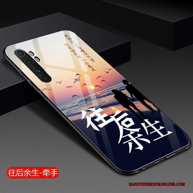 Custodia Xiaomi Mi Note 10 Lite Silicone Piccola Vetro, Cover Xiaomi Mi Note 10 Lite Protezione Difficile Anti-caduta