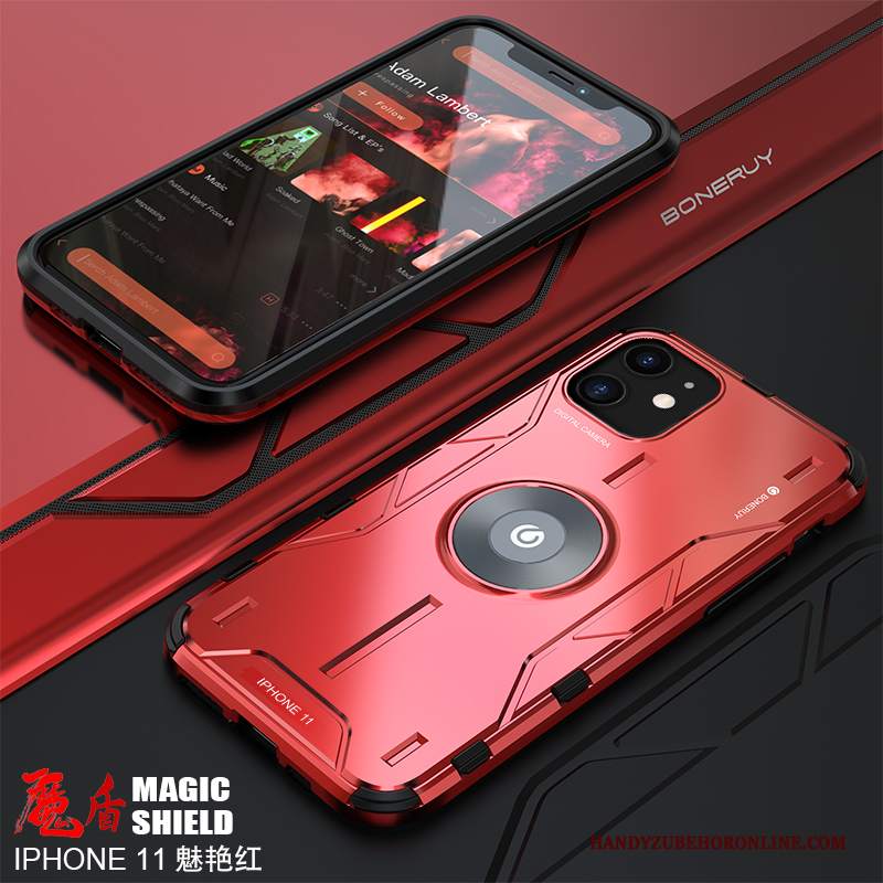 Custodia iPhone 11 Creativo Di Personalità Marchio Di Tendenza, Cover iPhone 11 Protezione High End Net Red