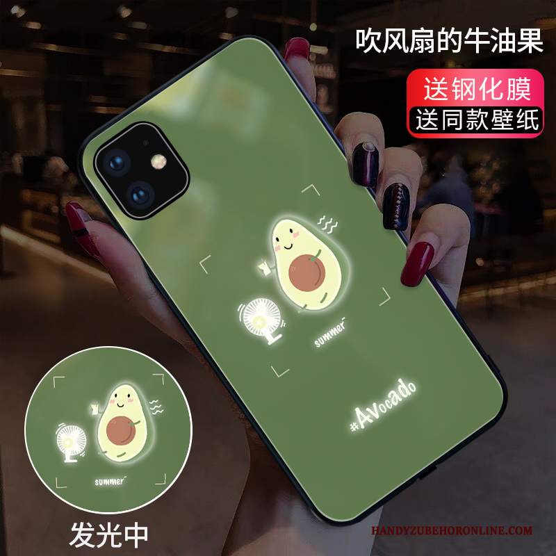 Custodia iPhone 11 Mucca Vento, Cover iPhone 11 Verde Vetro