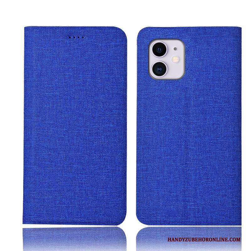 Custodia iPhone 11 Pelle Blutelefono, Cover iPhone 11 Protezione Cotone E Lino Anti-caduta