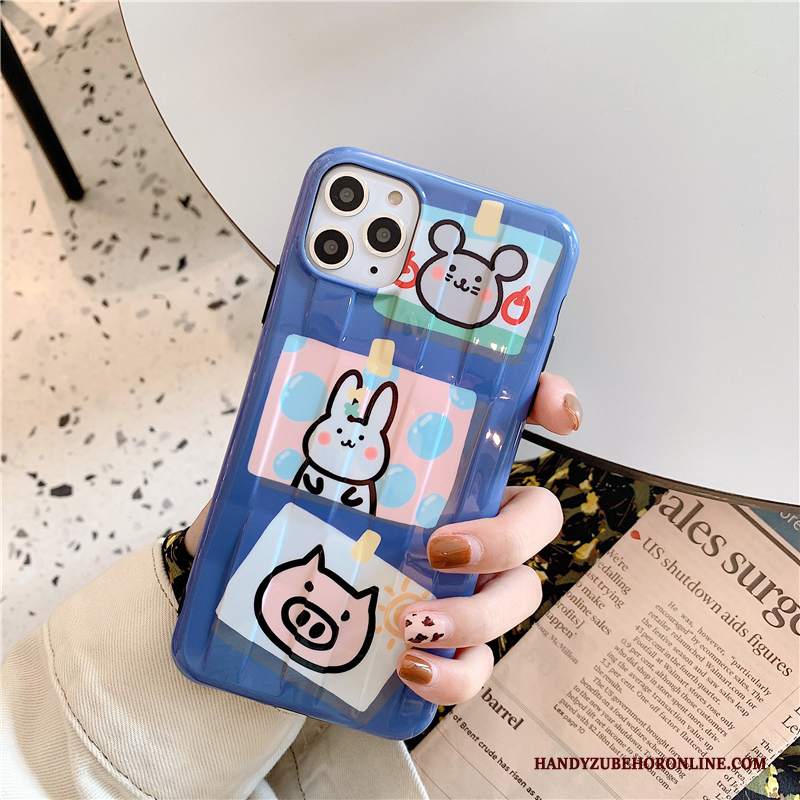 Custodia iPhone 11 Pro Cartone Animato Nuovo Animale, Cover iPhone 11 Pro Creativo Blu Tendenza