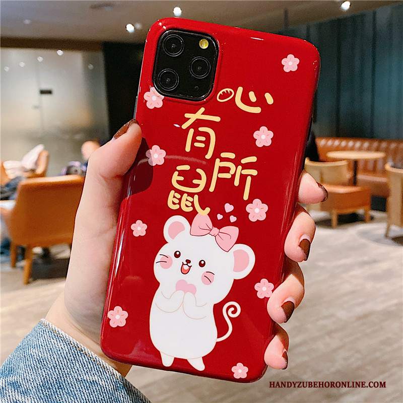 Custodia iPhone 11 Pro Cartone Animato Rosso Anti-caduta, Cover iPhone 11 Pro Creativo Amanti Morbido