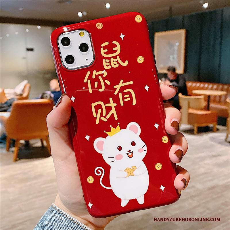 Custodia iPhone 11 Pro Cartone Animato Rosso Anti-caduta, Cover iPhone 11 Pro Creativo Amanti Morbido