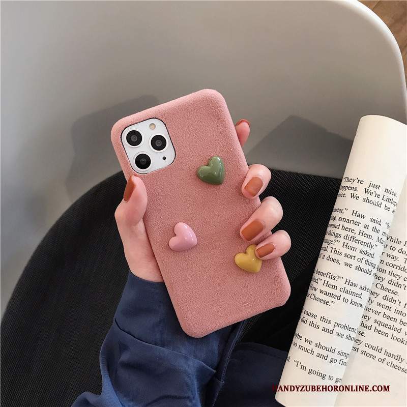 Custodia iPhone 11 Pro Creativo Morbido Rosa, Cover iPhone 11 Pro Protezione Telefono Peluche