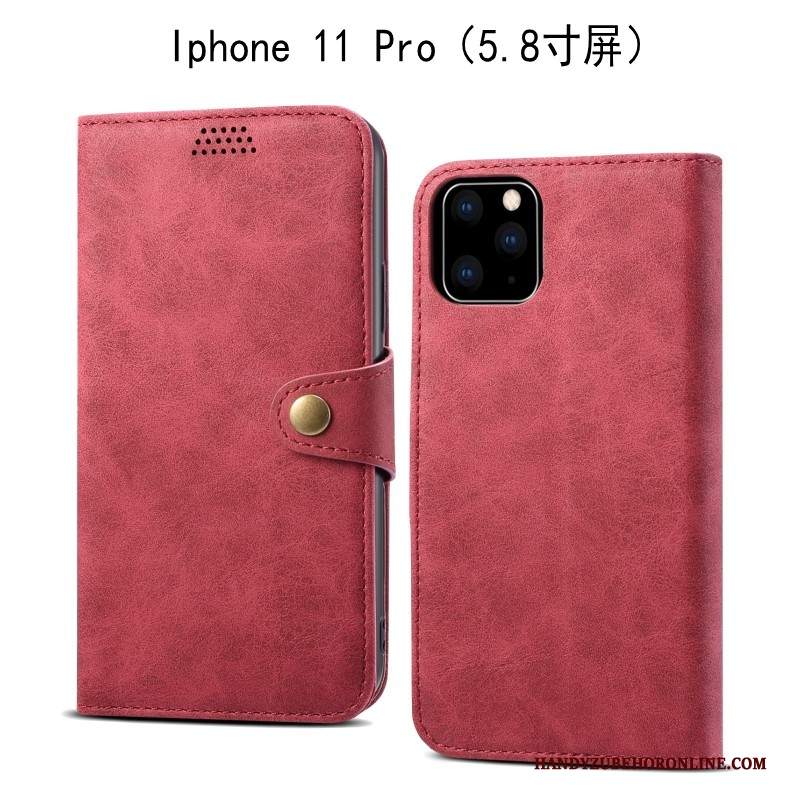 Custodia iPhone 11 Pro Folio Morbido Grigio, Cover iPhone 11 Pro Pelle Anti-cadutatelefono