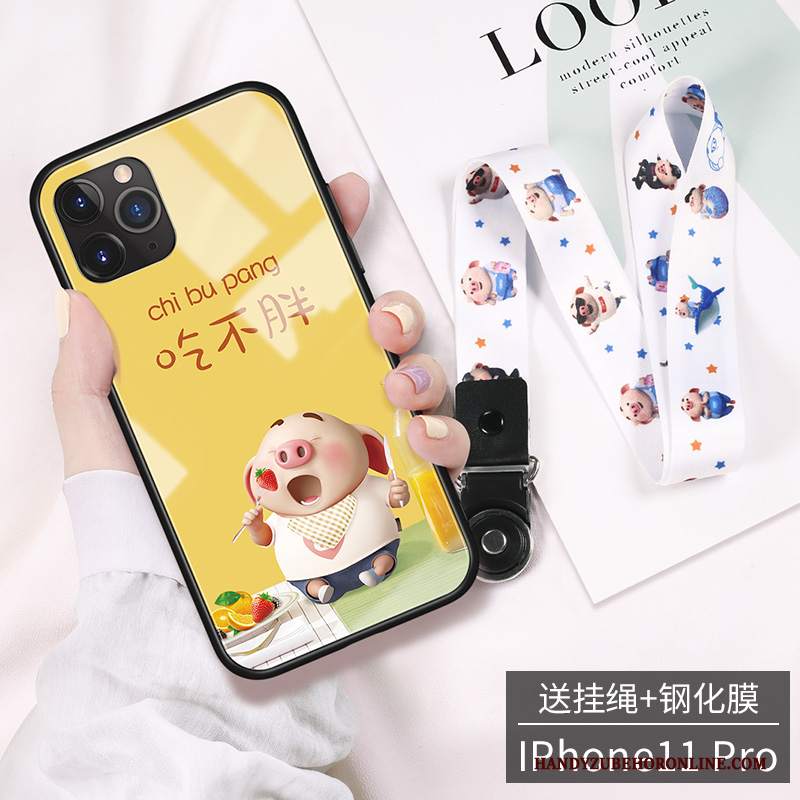 Custodia iPhone 11 Pro Max Cartone Animato High End Piccola, Cover iPhone 11 Pro Max Collo Appeso Bello