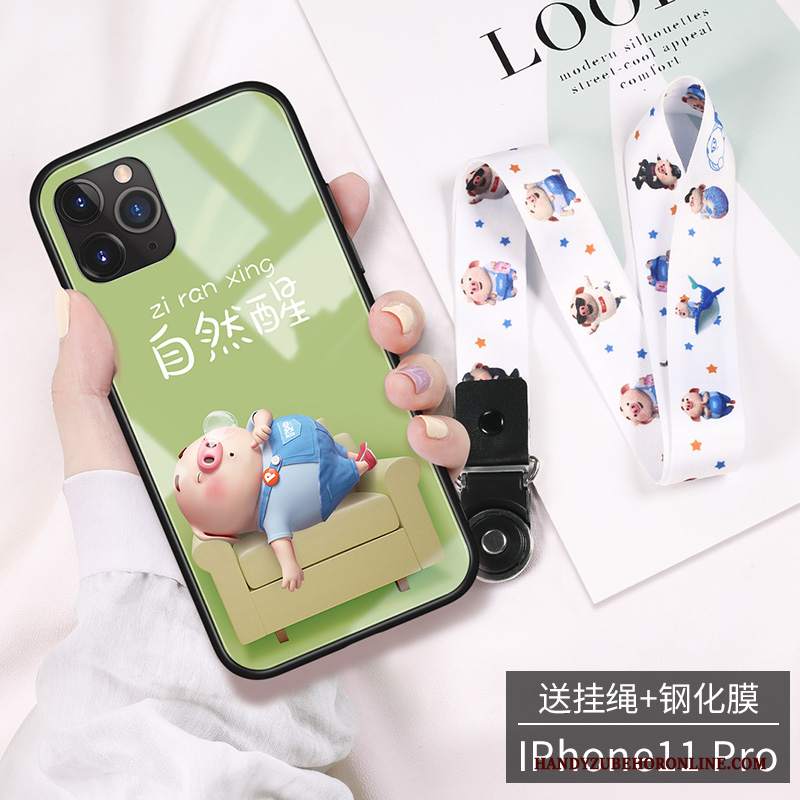 Custodia iPhone 11 Pro Max Cartone Animato High End Piccola, Cover iPhone 11 Pro Max Collo Appeso Bello