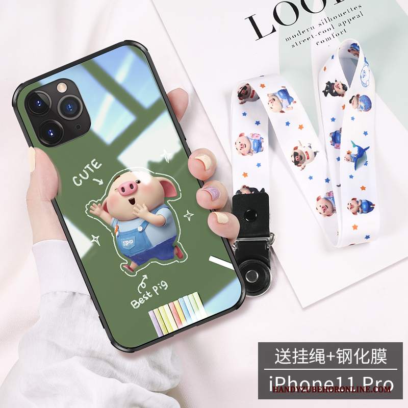 Custodia iPhone 11 Pro Max Cartone Animato High End Piccola, Cover iPhone 11 Pro Max Collo Appeso Bello