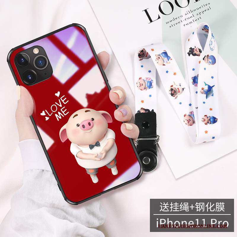 Custodia iPhone 11 Pro Max Cartone Animato High End Piccola, Cover iPhone 11 Pro Max Collo Appeso Bello