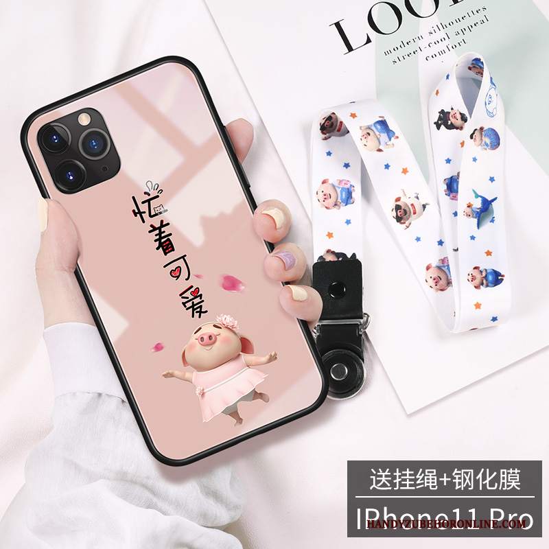 Custodia iPhone 11 Pro Max Cartone Animato High End Piccola, Cover iPhone 11 Pro Max Collo Appeso Bello