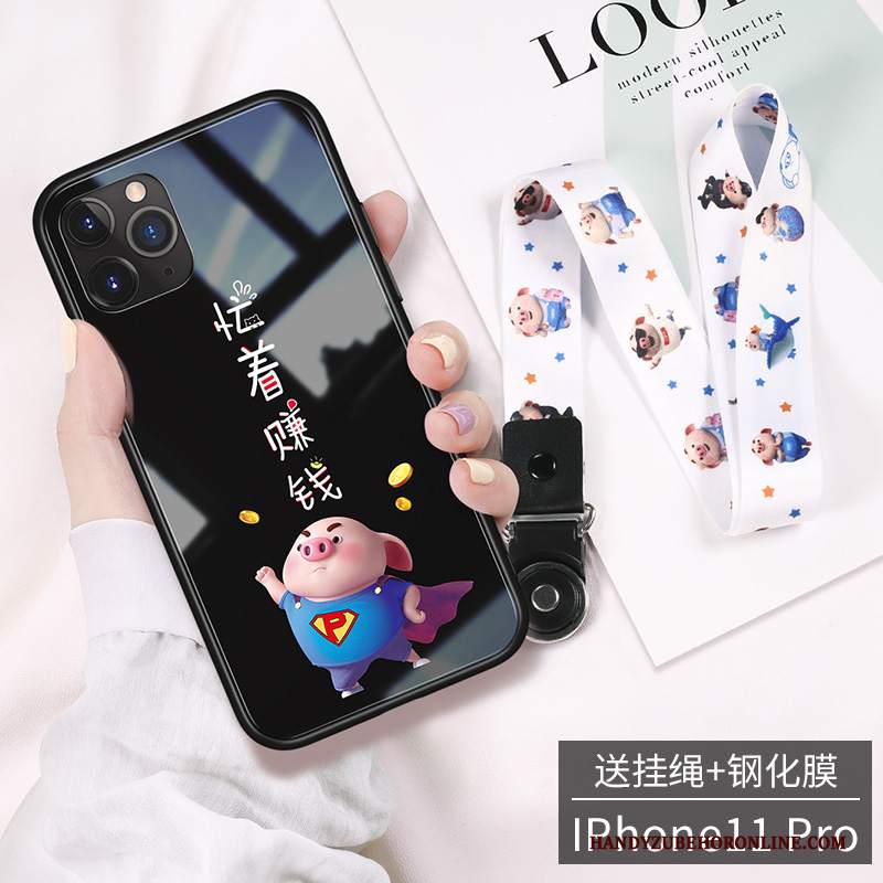 Custodia iPhone 11 Pro Max Cartone Animato High End Piccola, Cover iPhone 11 Pro Max Collo Appeso Bello