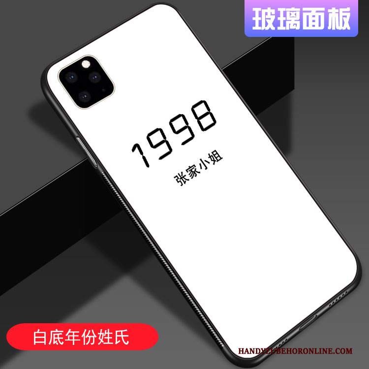 Custodia iPhone 11 Pro Max Creativo Bianco Nuovo, Cover iPhone 11 Pro Max Silicone Vetro Anti-caduta