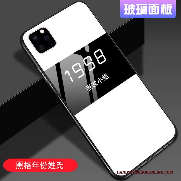 Custodia iPhone 11 Pro Max Creativo Bianco Nuovo, Cover iPhone 11 Pro Max Silicone Vetro Anti-caduta