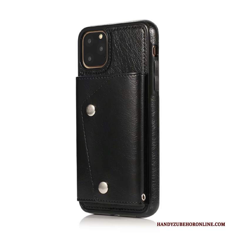 Custodia iPhone 11 Pro Max Pelle Marchio Di Tendenza Di Personalità, Cover iPhone 11 Pro Max Portafoglio Telefono Oro