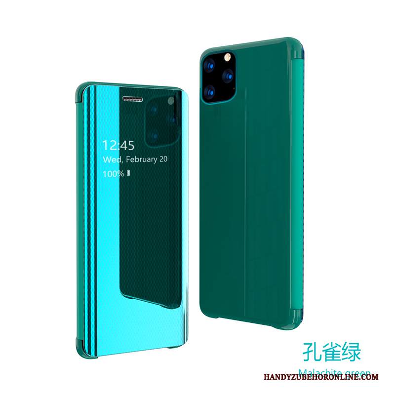 Custodia iPhone 11 Pro Max Pelle Modello Specchio, Cover iPhone 11 Pro Max Folio Trasparente Elegante