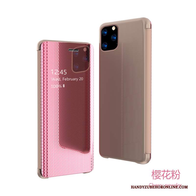 Custodia iPhone 11 Pro Max Pelle Modello Specchio, Cover iPhone 11 Pro Max Folio Trasparente Elegante