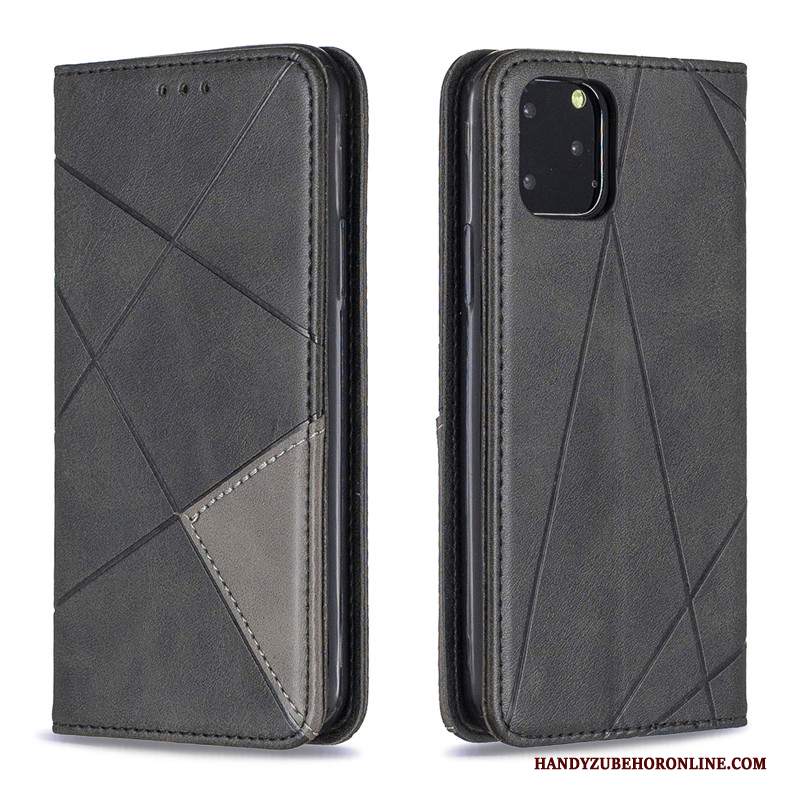 Custodia iPhone 11 Pro Max Pelle Ornamenti Appesi Semplici, Cover iPhone 11 Pro Max Folio Nerotelefono