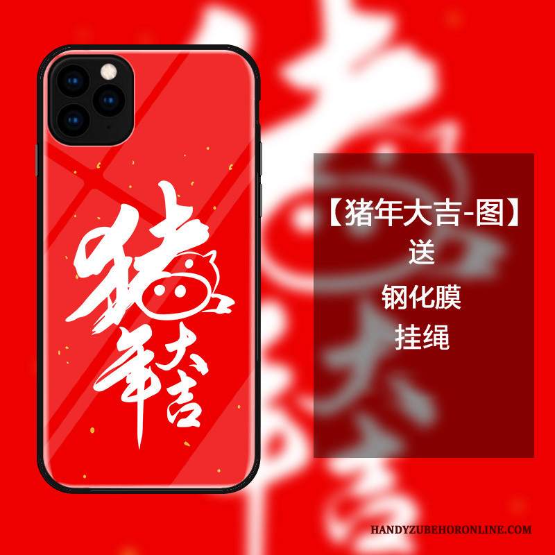 Custodia iPhone 11 Pro Max Protezione Anti-caduta Rosso, Cover iPhone 11 Pro Max Festivo Stile Cinese