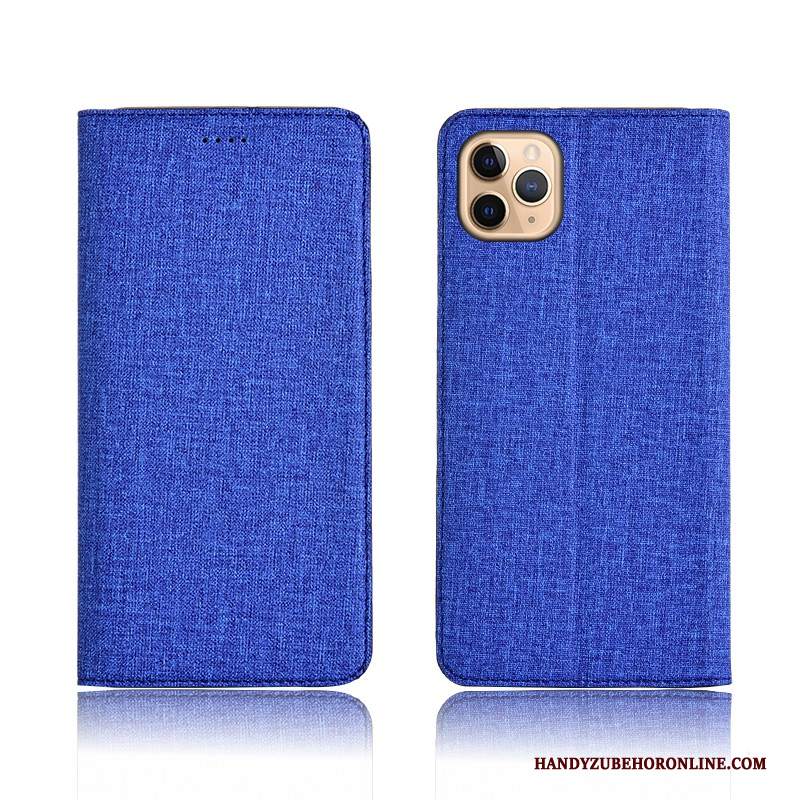 Custodia iPhone 11 Pro Max Protezione Cotone E Lino Anti-caduta, Cover iPhone 11 Pro Max Pelle Grigiotelefono