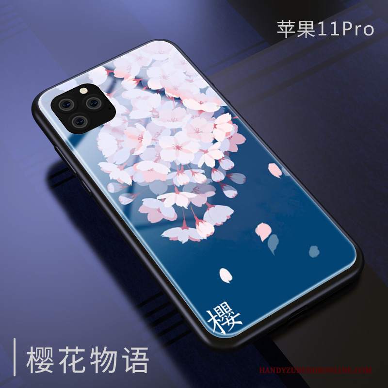 Custodia iPhone 11 Pro Max Silicone Marchio Di Tendenza Blu, Cover iPhone 11 Pro Max Protezione Specchio Anti-caduta