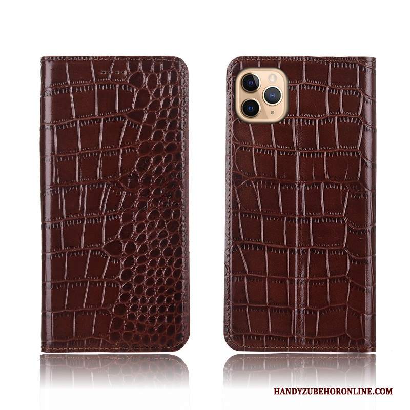 Custodia iPhone 11 Pro Pelle Anti-caduta Modello Coccodrillo, Cover iPhone 11 Pro Creativo Telefono