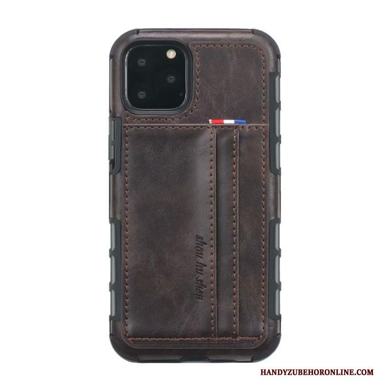 Custodia iPhone 11 Pro Pelle Grigio Tutto Incluso, Cover iPhone 11 Pro Vintage Anti-caduta Carta