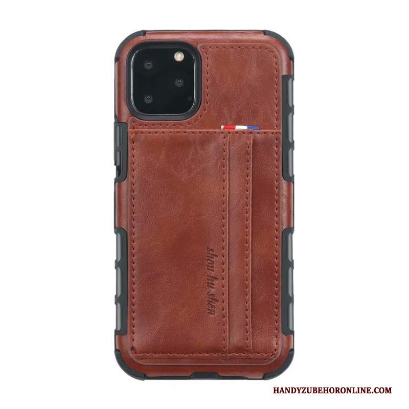 Custodia iPhone 11 Pro Pelle Grigio Tutto Incluso, Cover iPhone 11 Pro Vintage Anti-caduta Carta