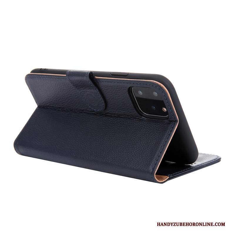 Custodia iPhone 11 Pro Pelle Nero Fibbia, Cover iPhone 11 Pro Protezione Affaritelefono