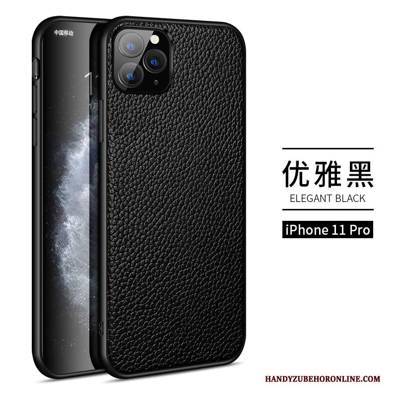 Custodia iPhone 11 Pro Pelle Qualità Sottile, Cover iPhone 11 Pro Protezione Telefono Nero