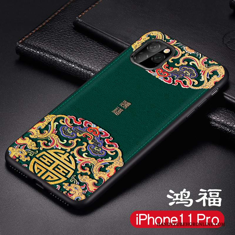 Custodia iPhone 11 Pro Pelle Telefono Macchiati, Cover iPhone 11 Pro Silicone Tendenza Drago