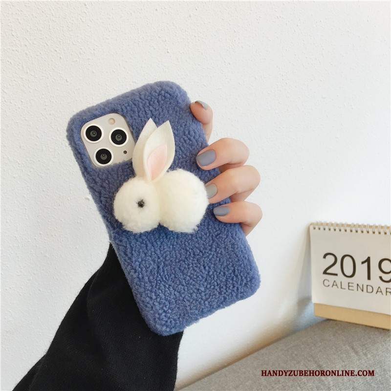 Custodia iPhone 11 Pro Protezione Blu Peluche, Cover iPhone 11 Pro Amanti Morbido