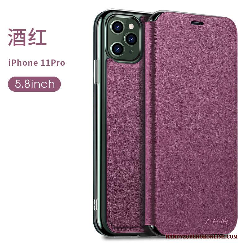 Custodia iPhone 11 Pro Protezione Porpora Affari, Cover iPhone 11 Pro Pelle Morbido Nuovo