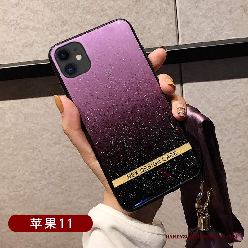 Custodia iPhone 11 Silicone Porpora Ornamenti Appesi, Cover iPhone 11 Protezione Telefono