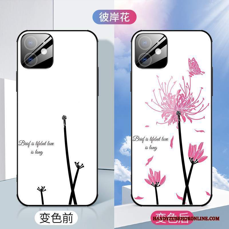 Custodia iPhone 12 Creativo Fiori High End, Cover iPhone 12 Silicone Nuovo Vetro