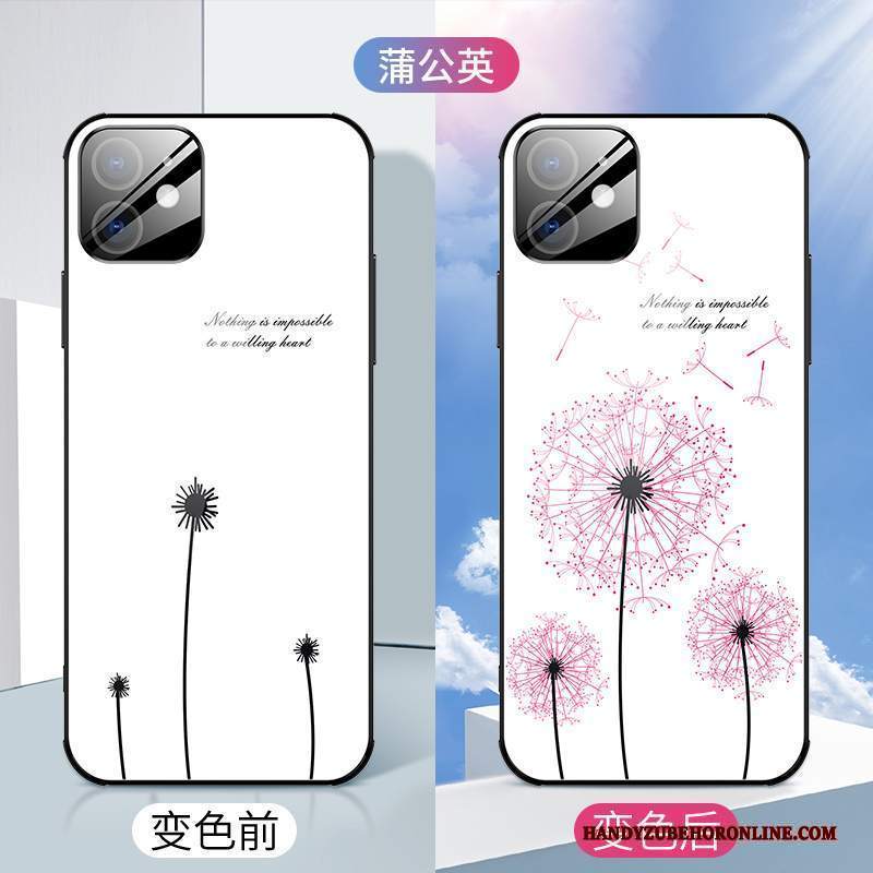 Custodia iPhone 12 Creativo Fiori High End, Cover iPhone 12 Silicone Nuovo Vetro