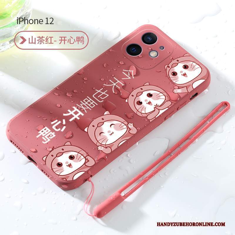 Custodia iPhone 12 Creativo Net Red Bello, Cover iPhone 12 Cartone Animato Sottile Nuovo