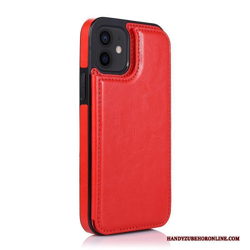 Custodia iPhone 12 Mini Pelle Nero Tendenza, Cover iPhone 12 Mini Cartatelefono