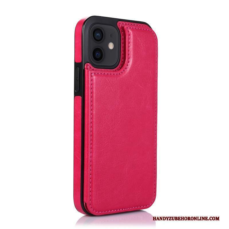 Custodia iPhone 12 Mini Pelle Nero Tendenza, Cover iPhone 12 Mini Cartatelefono